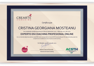 Experta en Coaching Profesional Crearte Coaching